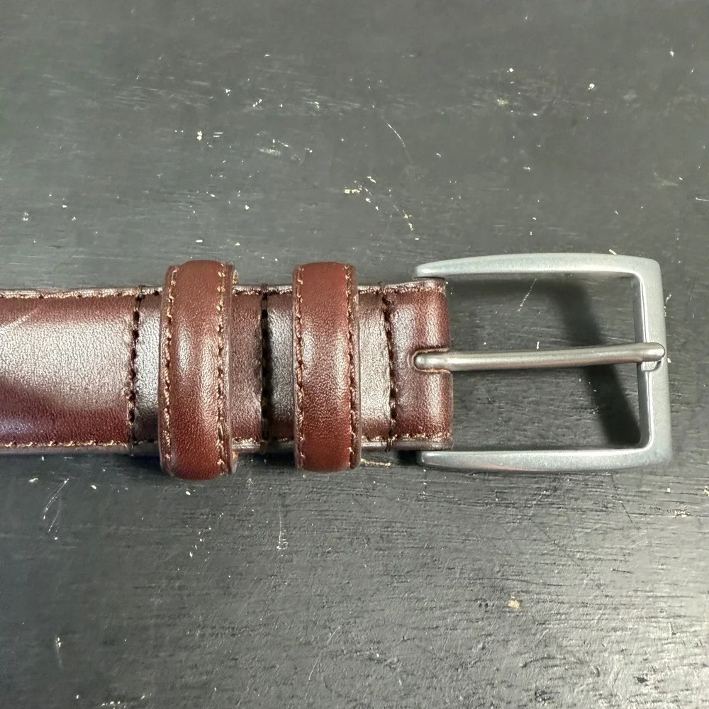 Eddie Bauer Leather Belt Mens 32 Brown Buckle‎ Classic Casual Dress Accessory